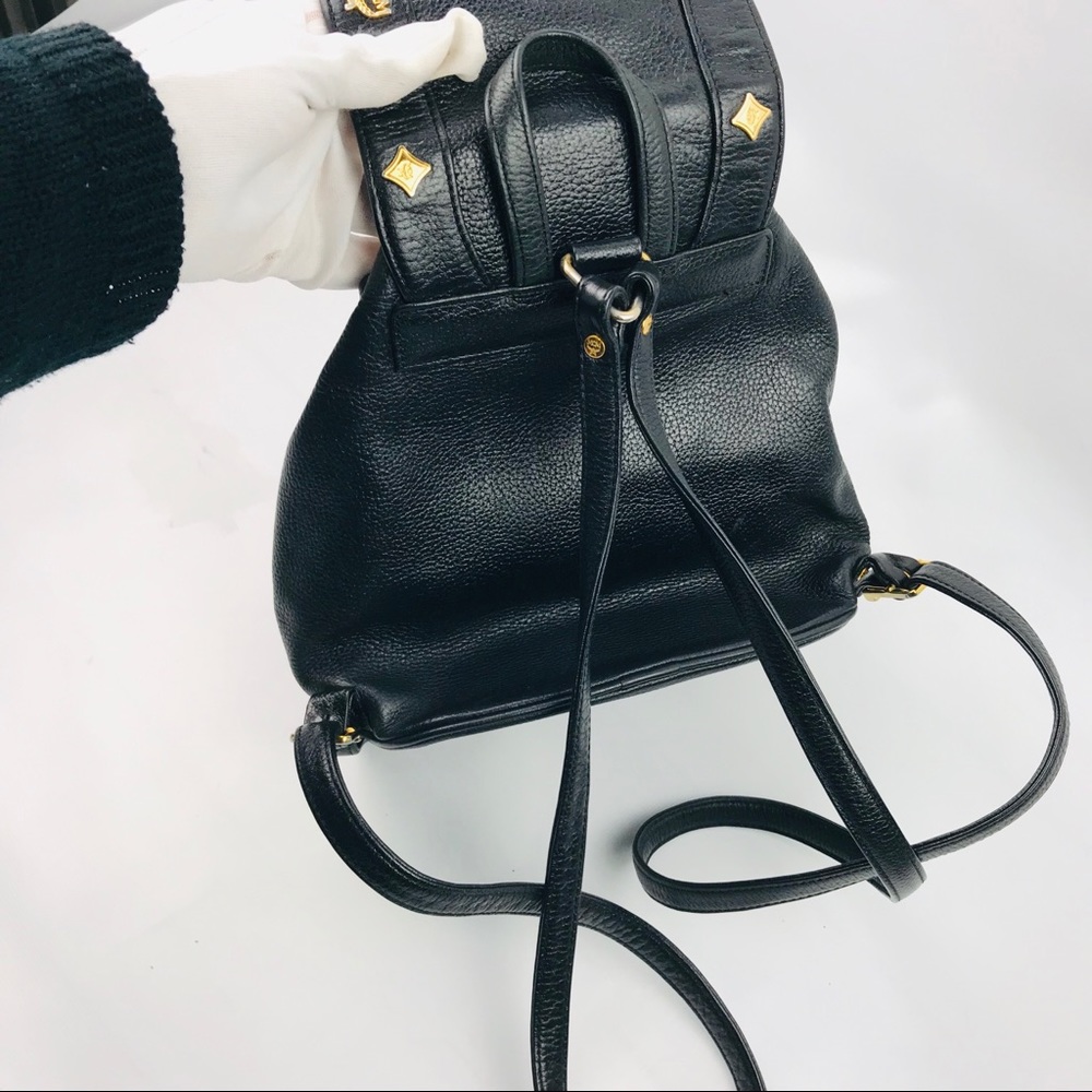 Authentic MCM Black Leather Mini Backpack - Picture 7 of 8